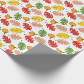 Bladeren en pompoenen cadeaupapier (Hoek)
