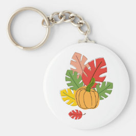 Bladeren en pompoenen sleutelhanger