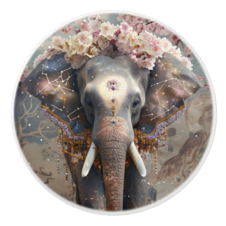 Bladeren en rompen keramische knop