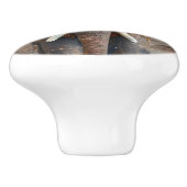 Bladeren en rompen keramische knop (Zijkant)