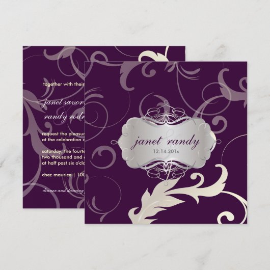 Bladeren en rondzwervers voor sierdoeleinden kaart (Voorkant / Achterkant)