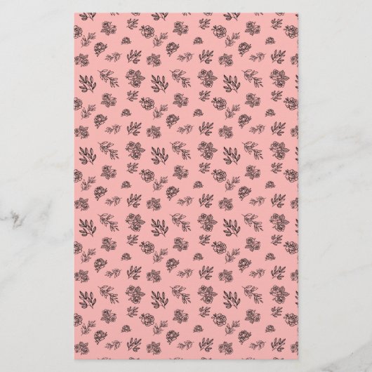 Bladeren en Rozen handgetekend op ENIGE KLEURENzee (Voorkant)