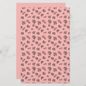 Bladeren en Rozen handgetekend op ENIGE KLEURENzee (Voorkant / Achterkant)