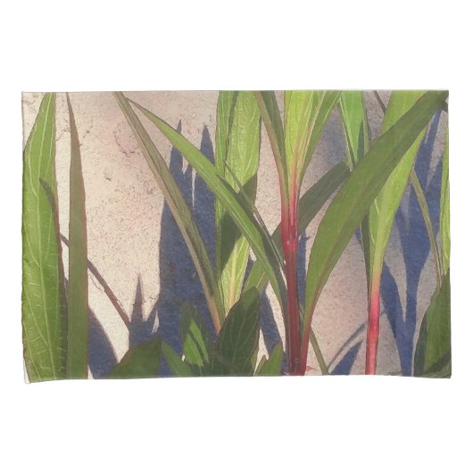 Bladeren en schaduwen kussensloop (Voorkant-Rechts)