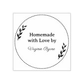 Bladeren en schoorsteen met liefdesrubber rubberstempel (Afrduk)