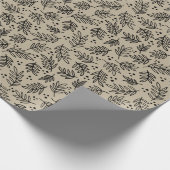 Bladeren en Stippen Modern Neutral Wrapping Paper Cadeaupapier (Hoek)