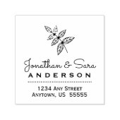 Bladeren en trendy script retouradres  zelfinktende stempel (Design)