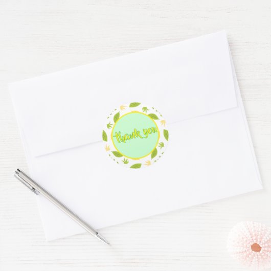 Bladeren en twijgen BEDANKT sticker op maat (Envelop)