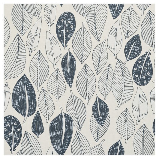 bladeren en veren crème stof (Swatch)