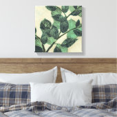 Bladeren en vertakkingen op de achtergrond van Cre Canvas Afdruk (Insitu (Slaapkamer))