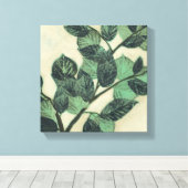 Bladeren en vertakkingen op de achtergrond van Cre Canvas Afdruk (Insitu (Houten vloer))