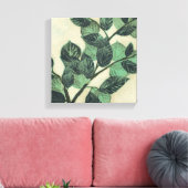 Bladeren en vertakkingen op de achtergrond van Cre Canvas Afdruk (Insitu (Woonkamer))
