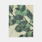 Bladeren en vertakkingen op de achtergrond van Cre Fleece Deken (Voorkant)