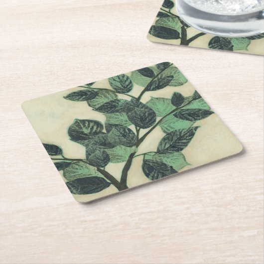 Bladeren en vertakkingen op de achtergrond van Cre Kartonnen Onderzetters (Schuin)