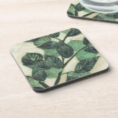 Bladeren en vertakkingen op de achtergrond van Cre Onderzetter (Linkerzijde)