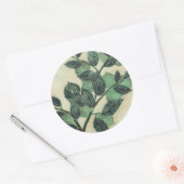 Bladeren en vertakkingen op de achtergrond van Cre Ronde Sticker (Envelop)