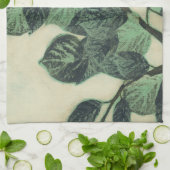 Bladeren en vertakkingen op de achtergrond van Cre Theedoek (Gevouwen)