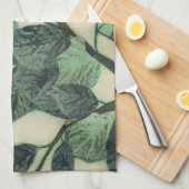 Bladeren en vertakkingen op de achtergrond van Cre Theedoek (Quarter Fold)