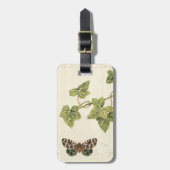 Bladeren en vlinder bagagelabel (Voorkant verticaal)