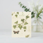 Bladeren en vlinder briefkaart (Staand voorkant)