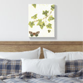 Bladeren en vlinder canvas afdruk (Insitu (Slaapkamer))