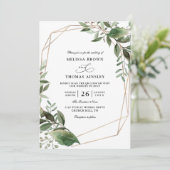 Bladeren Eucalyptus Goud Budget QR Code Trouwen Kaart (Staand voorkant)
