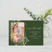 Bladeren & Eucalyptus Goud V Foto Opslaan van de D Save The Date (Staand voorkant)