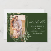 Bladeren & Eucalyptus Goud V Foto Opslaan van de D Save The Date (Voorkant)