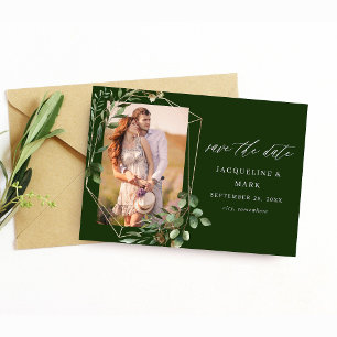 Bladeren & Eucalyptus Goud V Foto Opslaan van de D Save The Date