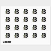 Bladeren Faux Gold Folie Letter B Monogram Sticker (Vel)