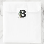 Bladeren Faux Gold Folie Letter B Monogram Sticker (Tas)
