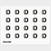 Bladeren Faux Gold Folie Letter D Monogram Sticker (Vel)