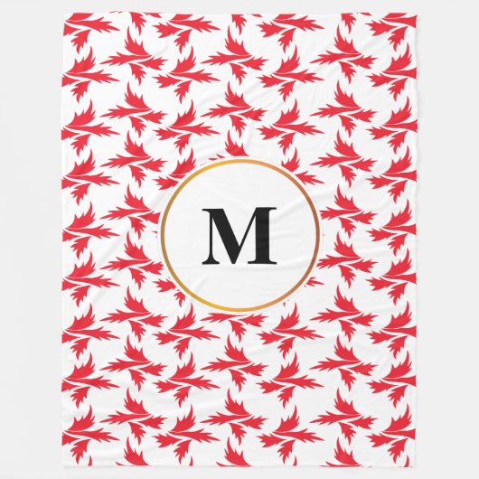 bladeren fleece deken (Voorkant)