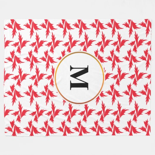 bladeren fleece deken (Voorkant (Horizontaal))