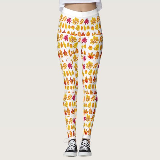 BLADEREN GEDRUKTE LEGGINGS (Voorkant)