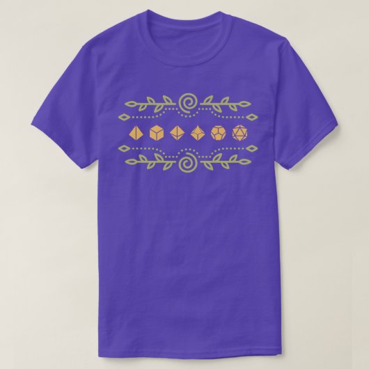 Bladeren Gele Polyhedrale Dice Set van de Druïd T-shirt (Design voorkant)