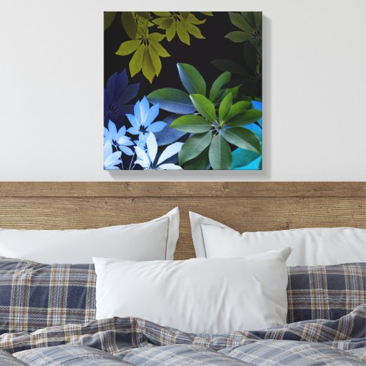 Bladeren gewikkeld doek canvas afdruk (Insitu (Slaapkamer))