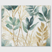 Bladeren Gouden Lijn Cadeaupapier (Vlak)