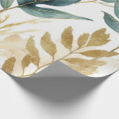 Bladeren Gouden Lijn Cadeaupapier (Hoek)