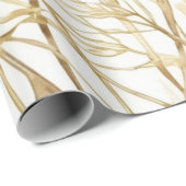 Bladeren Gouden Lijn Cadeaupapier (Rol Hoek)