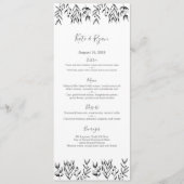 bladeren grijs Bruiloft Menu Kaart (Voorkant)