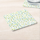 Bladeren (groen) kartonnen onderzetters (Schuin)