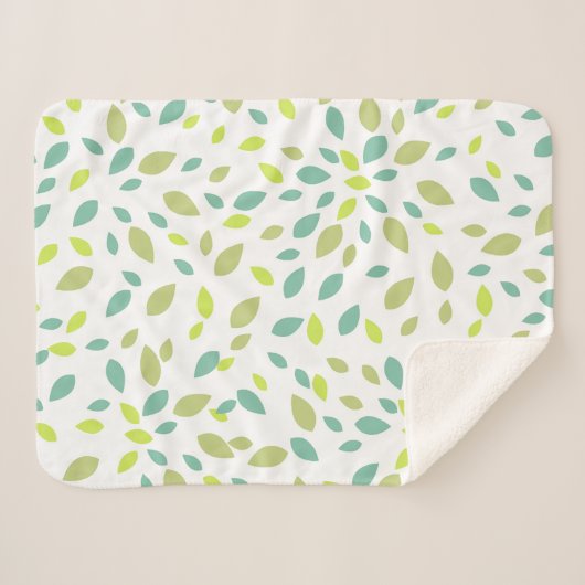 Bladeren (groen) sherpa deken (Voorkant (horizontaal))