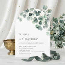 Bladeren Groene Waterverf Bloemen Moderne Boog