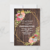 Bladeren Hout Friendsgiving Uitnodiging (Voorkant)