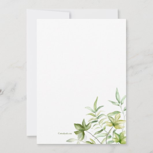 Bladeren in Aquarel Kaart (Achterkant)