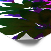 Bladeren in blauw & groen, roze Poster papier (Hoek)