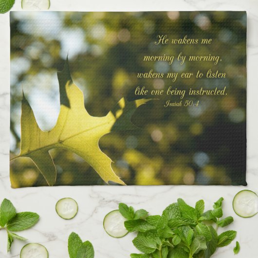 Bladeren in de ochtend zonlicht vers van Jesaja Theedoek (Gevouwen)