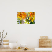 Bladeren in de takken van het herfstbos poster (Keuken)