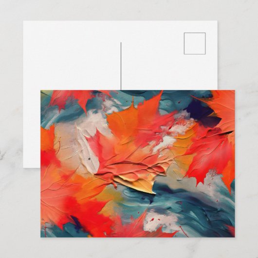 Bladeren In De Wind – Abstracte Herfstbeweging Briefkaart (Voorkant / Achterkant)